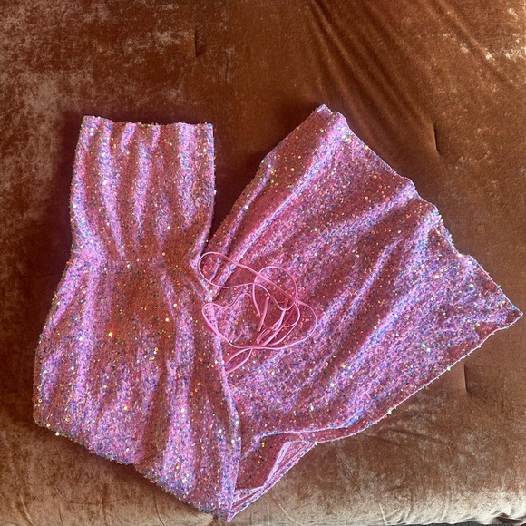 Lucy in the Sky Pink Velvet Sequin Dress - Picture 5 of 11